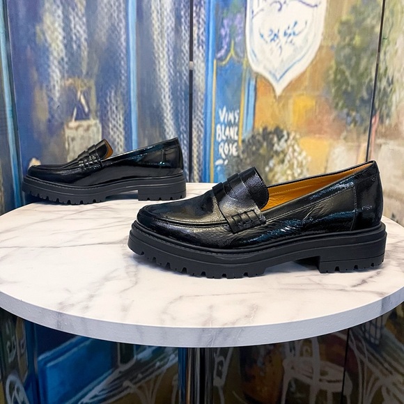 Sézane Albane Loafers Black Patent Leather Size 40 EUC - Picture 4 of 9
